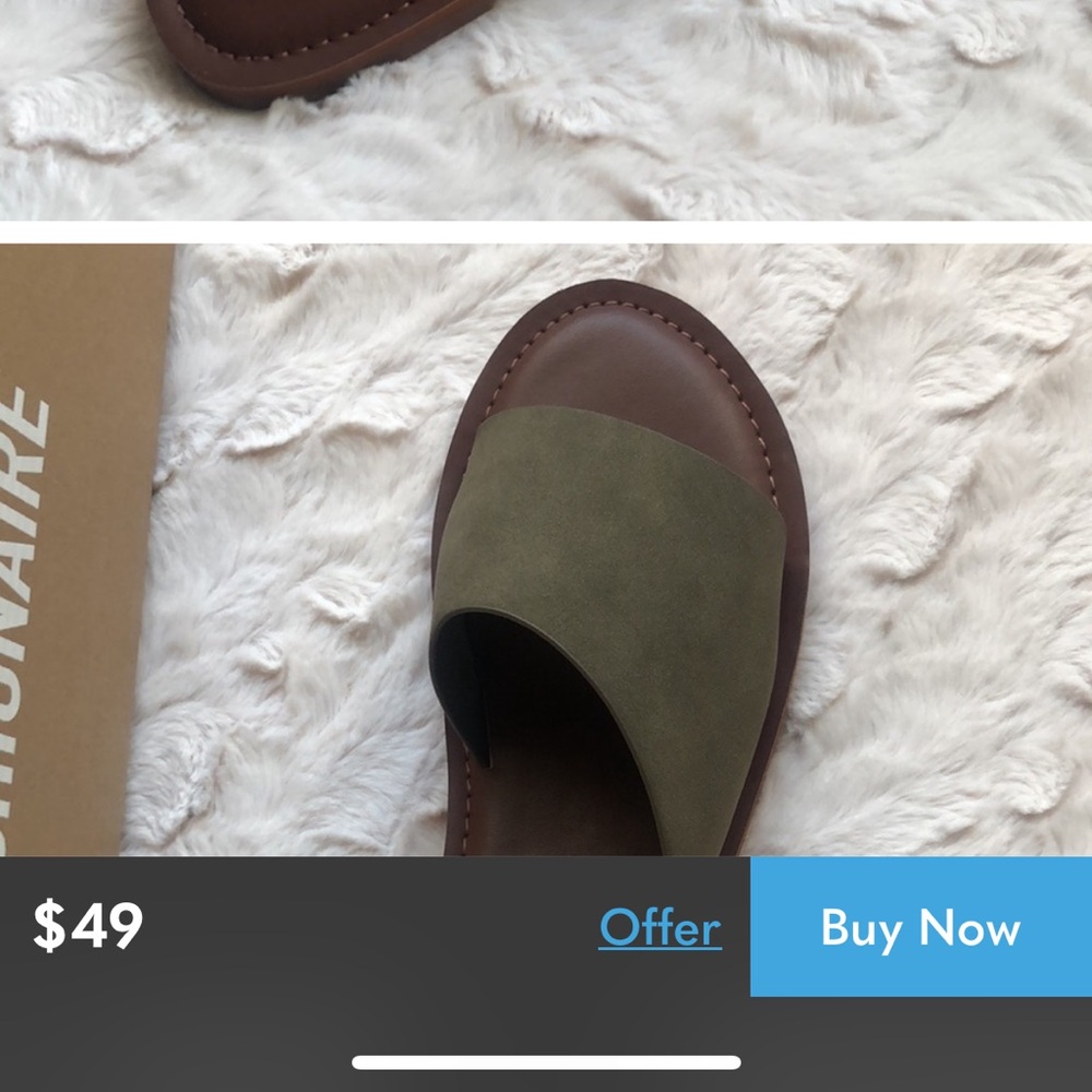 Cushionaire green slides. Worn once.